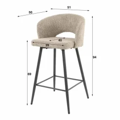 Barstoel Boucle Salon 2 st.