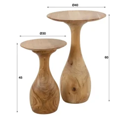 Bijzettafels Druppel, set van 2