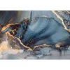 Glasschilderij Blauw goud 160x110