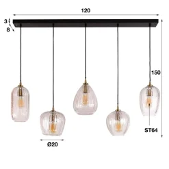 Hanglamp Diamond Grain 5-lichts
