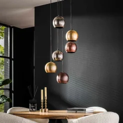 Hanglamp Metal print, 6-lichts