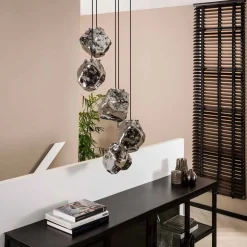 Hanglamp Rocky 5-lichts Getrapt