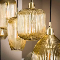Hanglamp Stripe Glass Mix 5-lichts