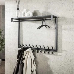 Kapstok 20 haaks hoog roede-hoedenplank