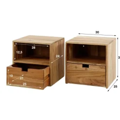 Nachtkastje Hangend Flat, Set Van 2