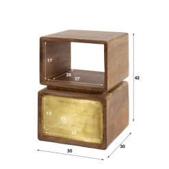 Nachtkastje 1L XS brass