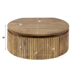 Nachtkastje wave rond