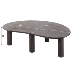 Salontafel 110cm niervormig Maya teak