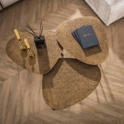 Salontafel driehoekig metallic, set van 3