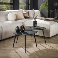 Salontafel Driehoekig Metallic, set van 2