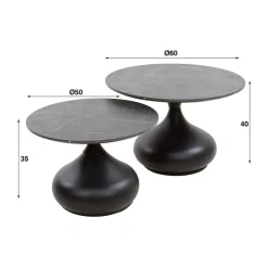 Salontafel Drop Shape set van 2