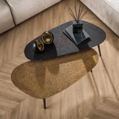 Salontafel niervormig metallic, set van 2