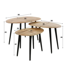Salontafel Organisch, Set van 3