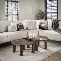 Salontafel set/2 driehoekig Maya teak