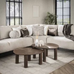 Salontafel set/2 driehoekig Maya teak