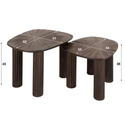 Salontafel set/2 vierhoekig Maya teak