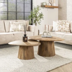 Salontafel set/2 wave driehoekig blad