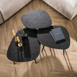 Salontafel vierhoekig metallic, set van 3