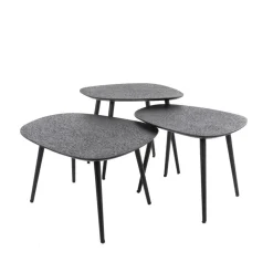 Salontafel vierhoekig metallic, set van 3