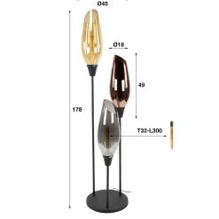 Vloerlamp cocoon XL mix glass