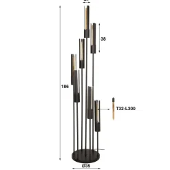 Vloerlamp Tube 7 Lichts