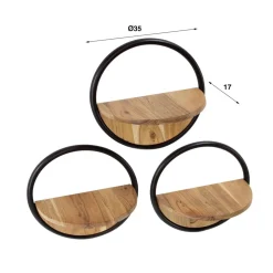 Wandschap round set/3